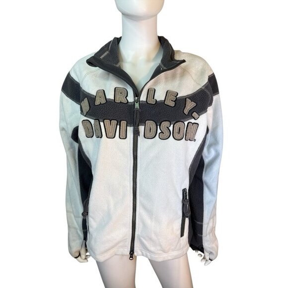 Harley Davidson Fleece Jacket Womens Full Zip 1W Equiv to 1X EUC Windproof Coat - Picture 1 of 7